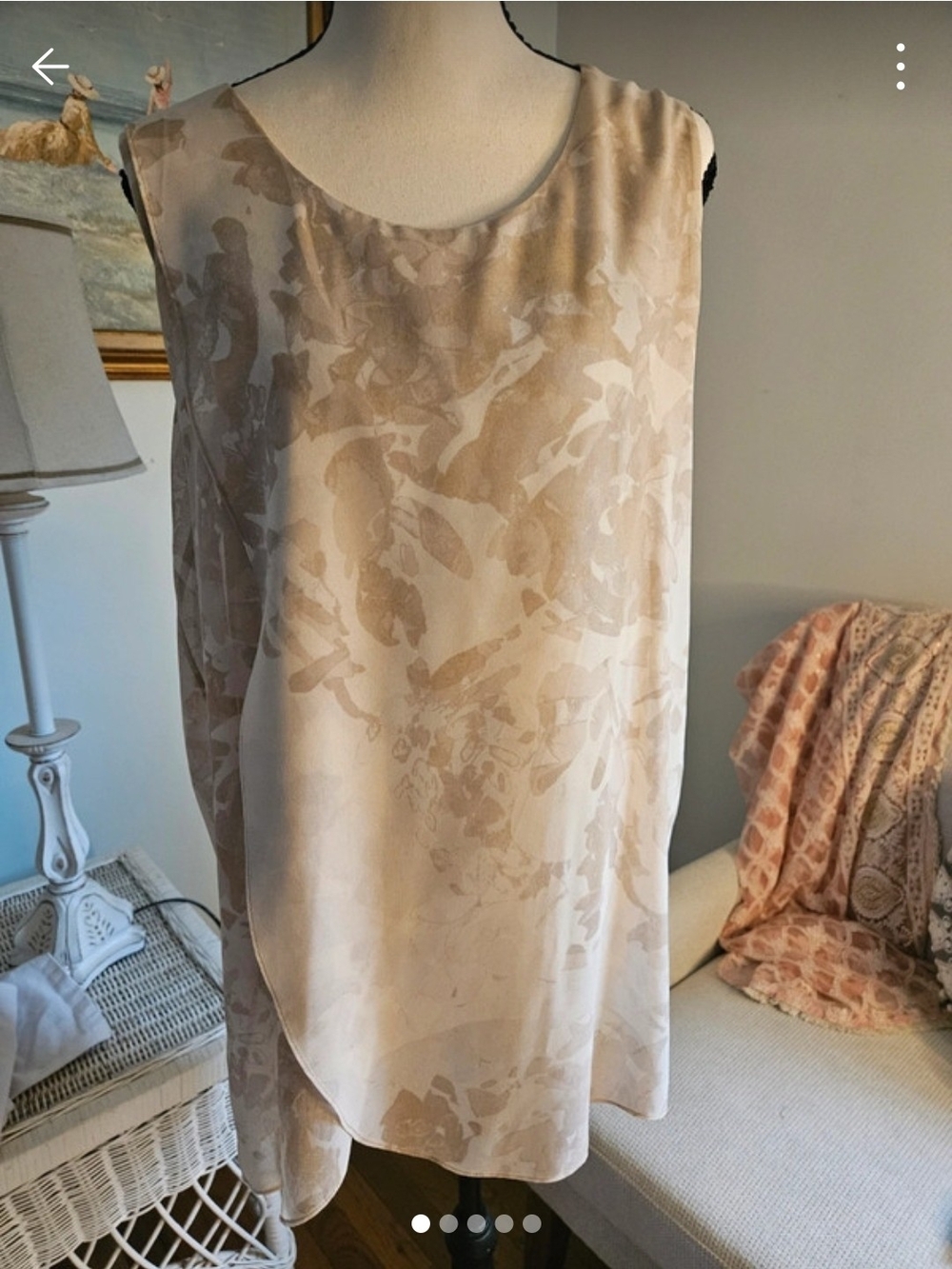 H by Halston Neutral Floral-Print Sleeveless Camisole
